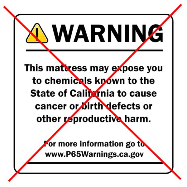Just say NO to mattresses with prop65 warning labels.